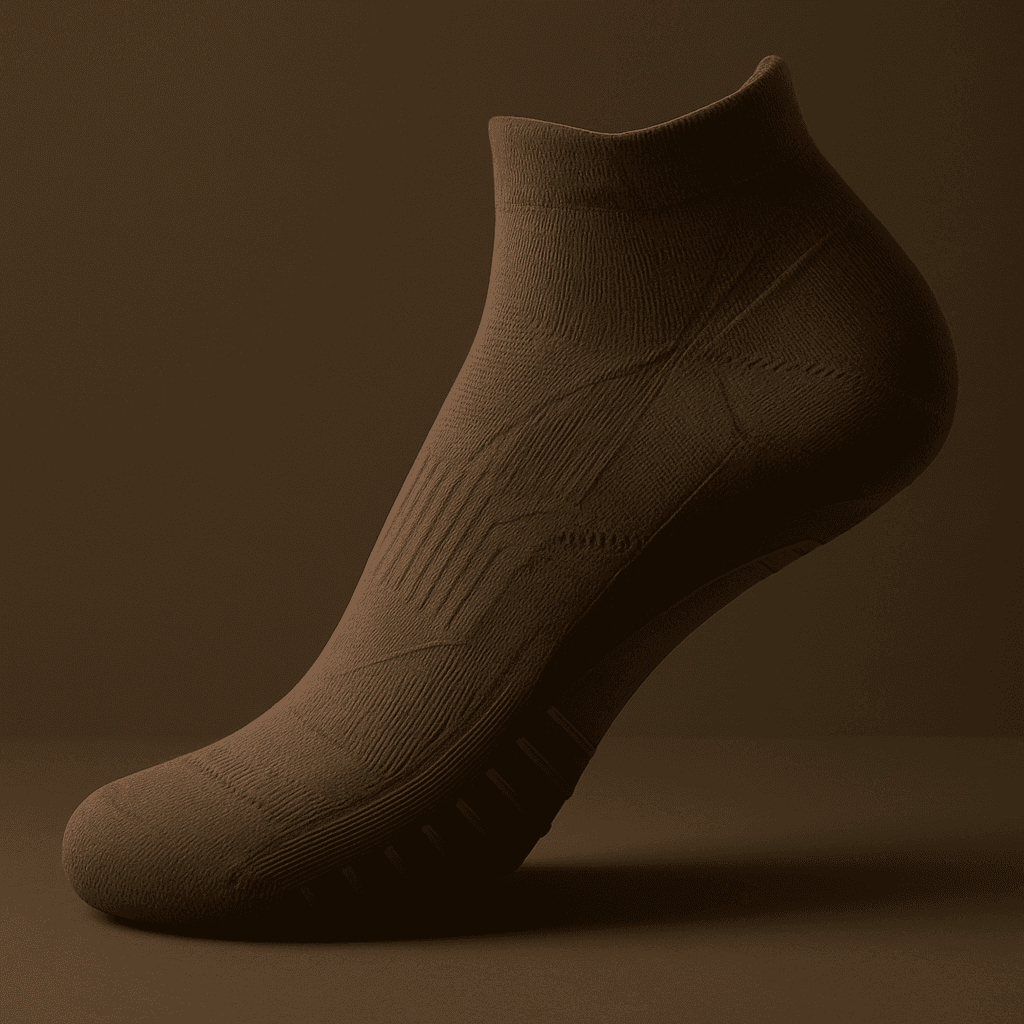Luxurious brown Moor grip socks with premium texture