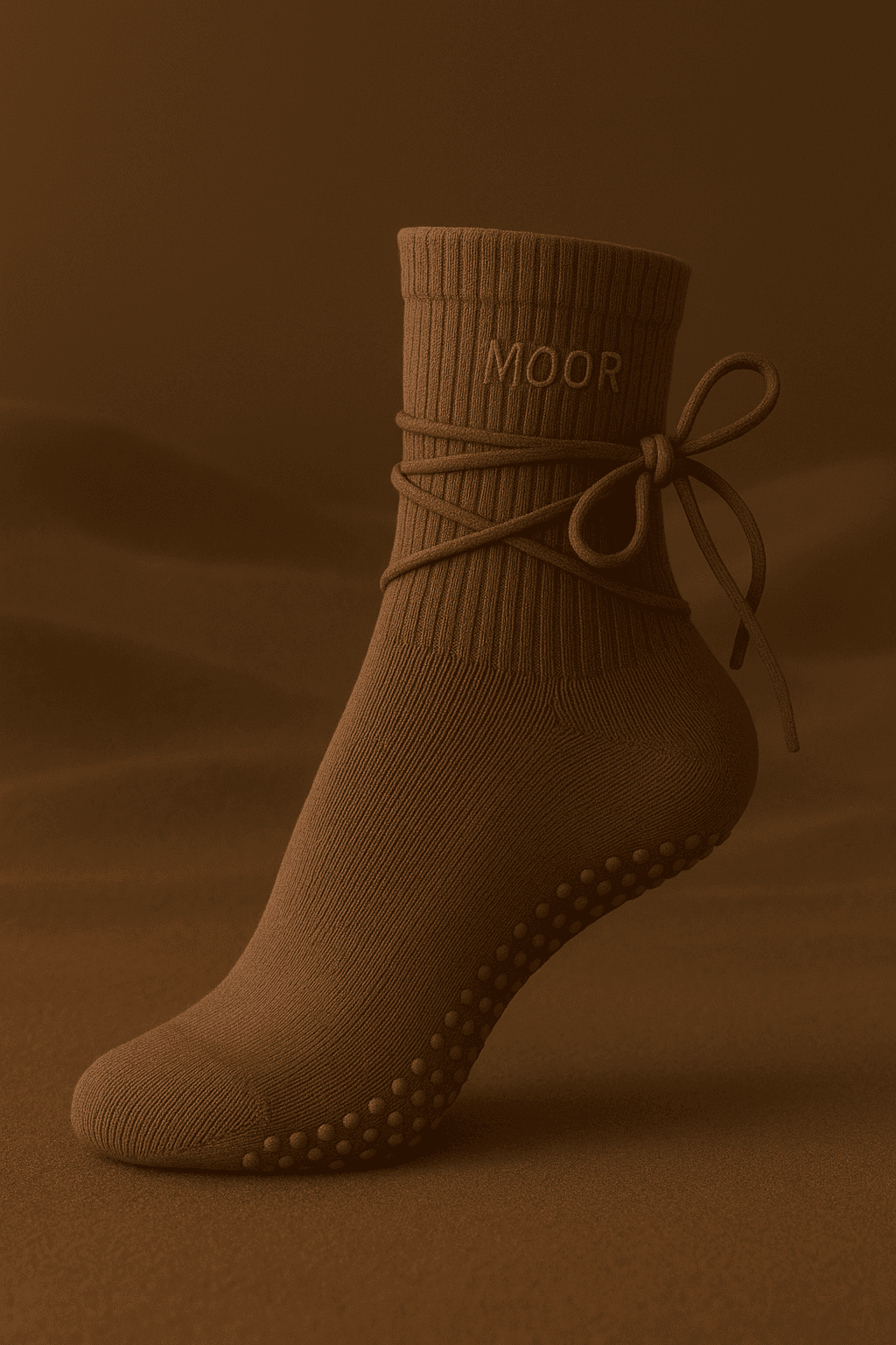 Premium MOOR grip sock demonstrating comfort and stability for pilates excellence